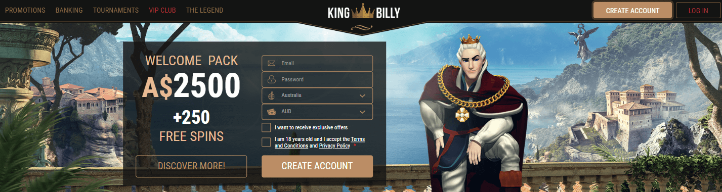 King Billy Review: King Billy Casino User Experience