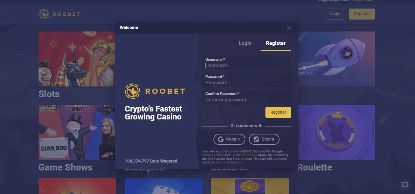 Roobet Registration Process Roobet Registration Process
