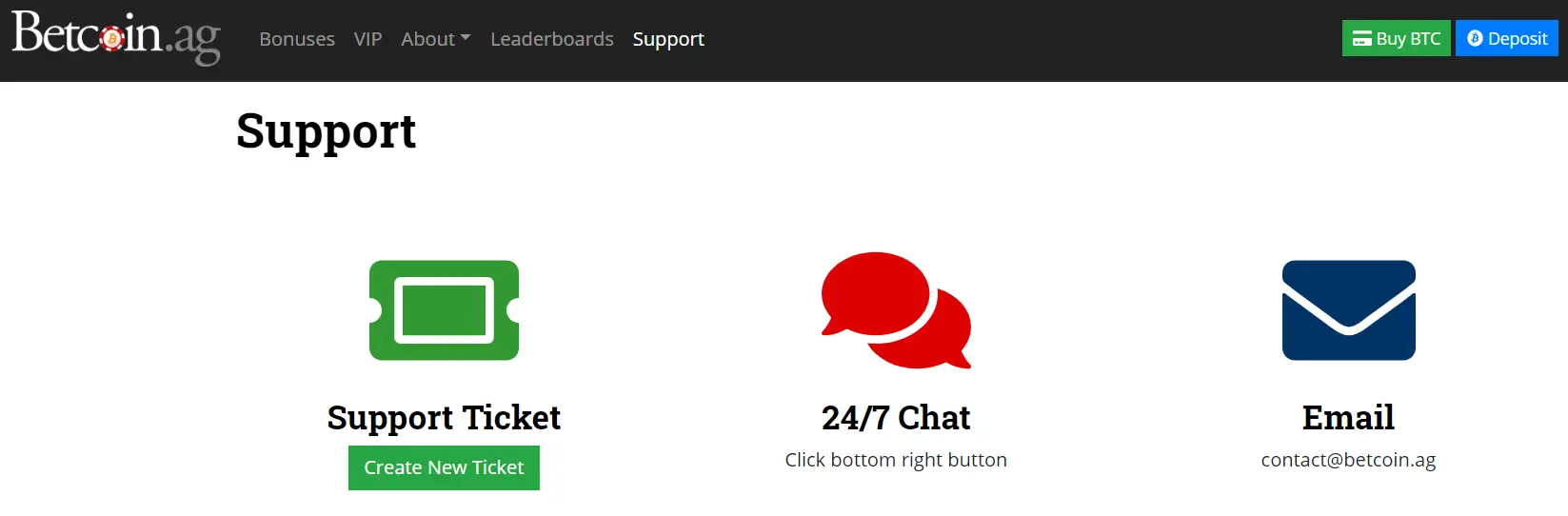Betcoin.ag Reviews - Customer Support