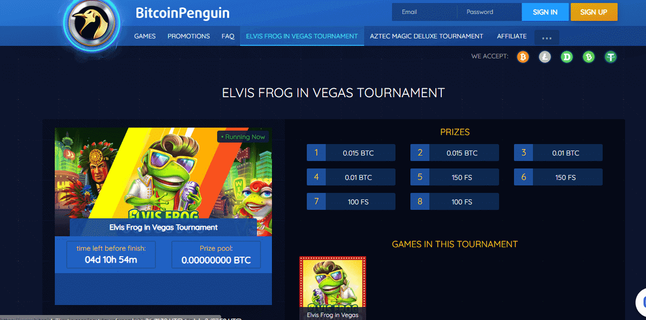 Bitcoin Penguin Casino Reviews - Elvis Frog Tournament
