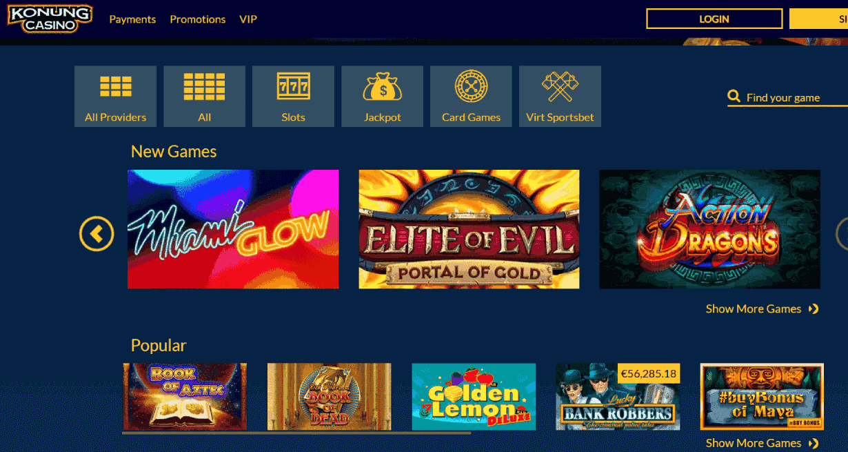 Konung Casino Review - Best Collection of Games