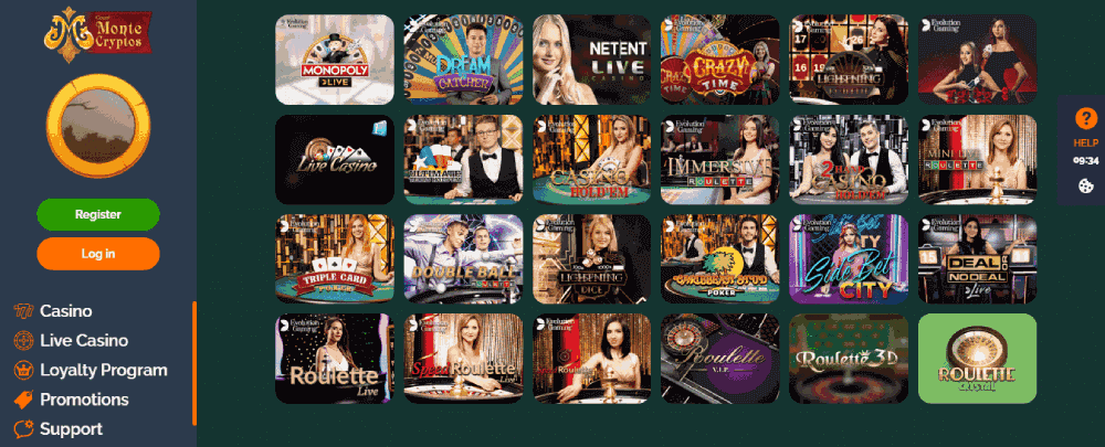 MonteCryptos Casino Reviews - Variety of Casino Games