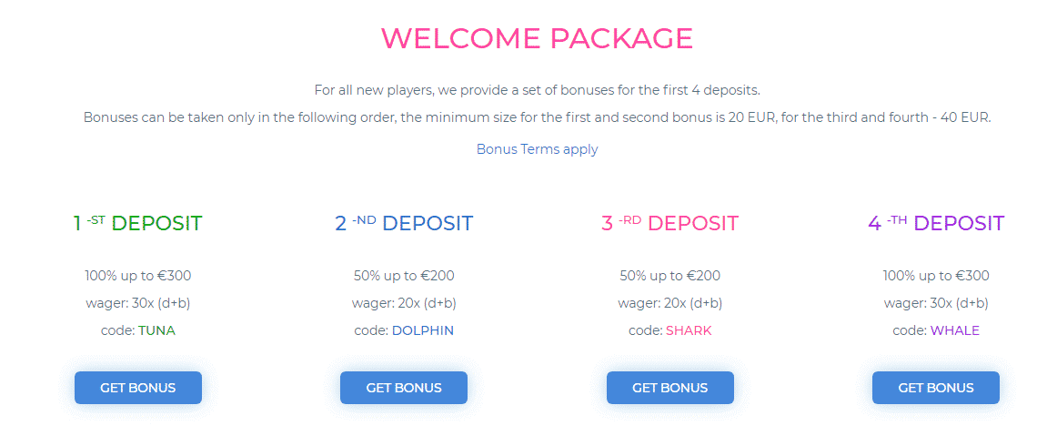 Surf Casino Review - Welcome Package