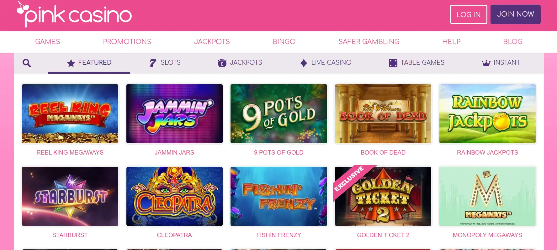 Pink Casino Reviews - Check Out Our Resplendent Grid of Games