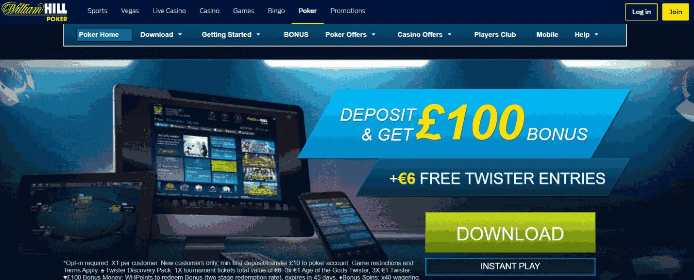 Win Lucrative Cash Prizes at Poker Rooms of William Hill Casino