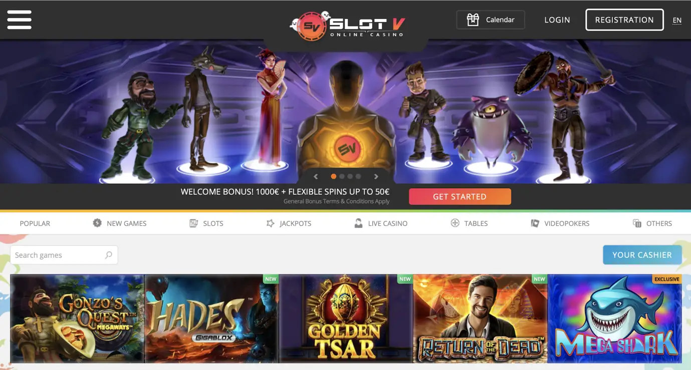 dynamic interface of the casino