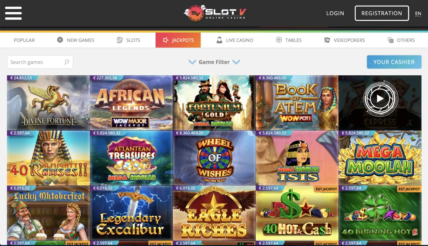 slotv - jackpots