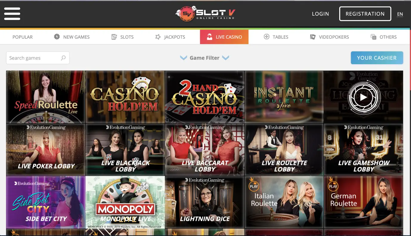 slotv - live casino games
