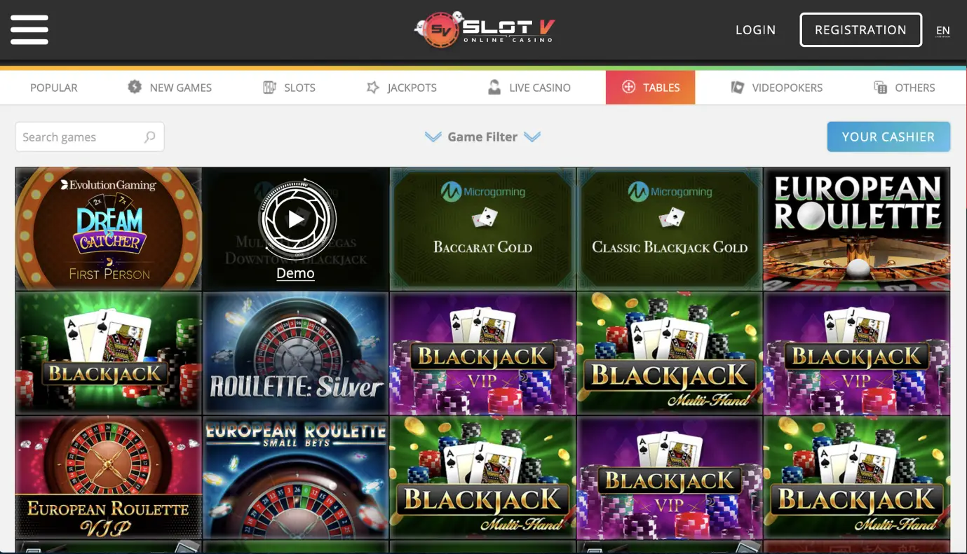 slotv - table games
