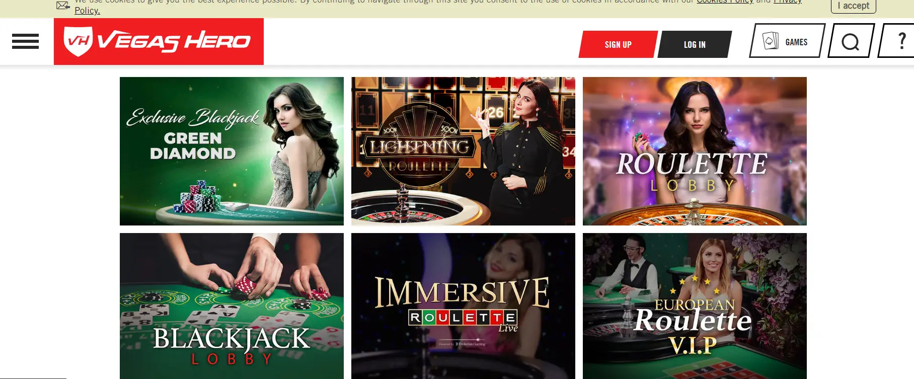 Vegas Hero - Interface Vegas Hero - Interface