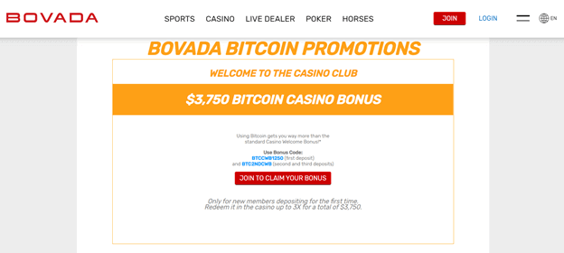 Bovada Bitcoin Promotions