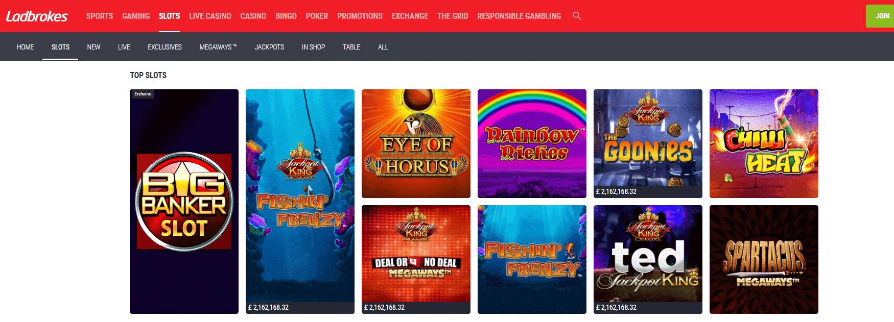 Ladbrokes Online Casino review - Slot Games