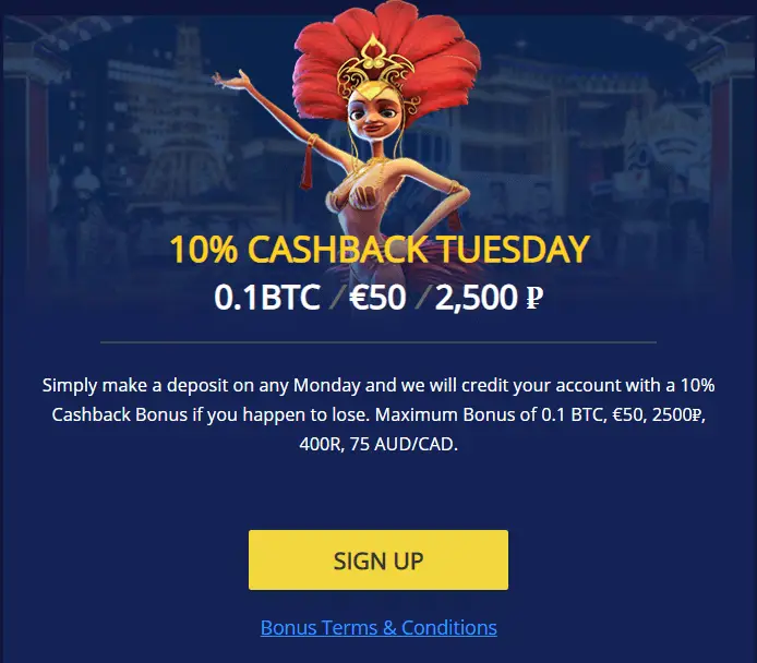 Cashback Tuesday bonus Cashback Tuesday bonus