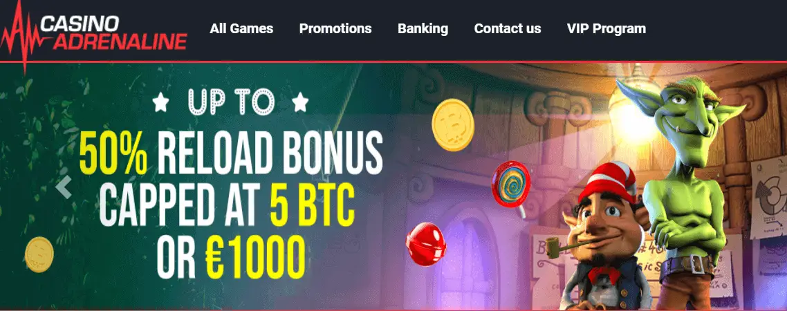 Casino Adrenaline User Interface