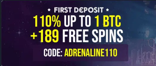 Casino Adrenaline - First Deposit Bonus