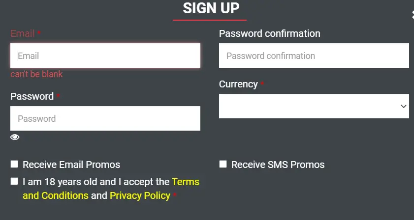 Registration Process @Casino Adrenaline