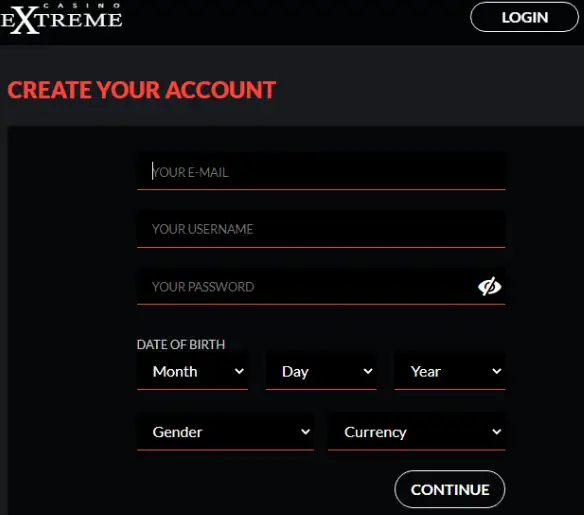 Registration Process @Casino Extreme Registration Process @Casino Extreme