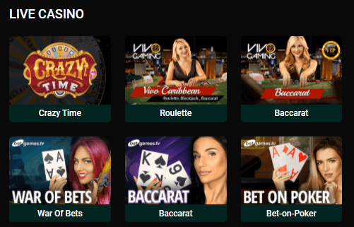 CryptoVegas Live Casino Games