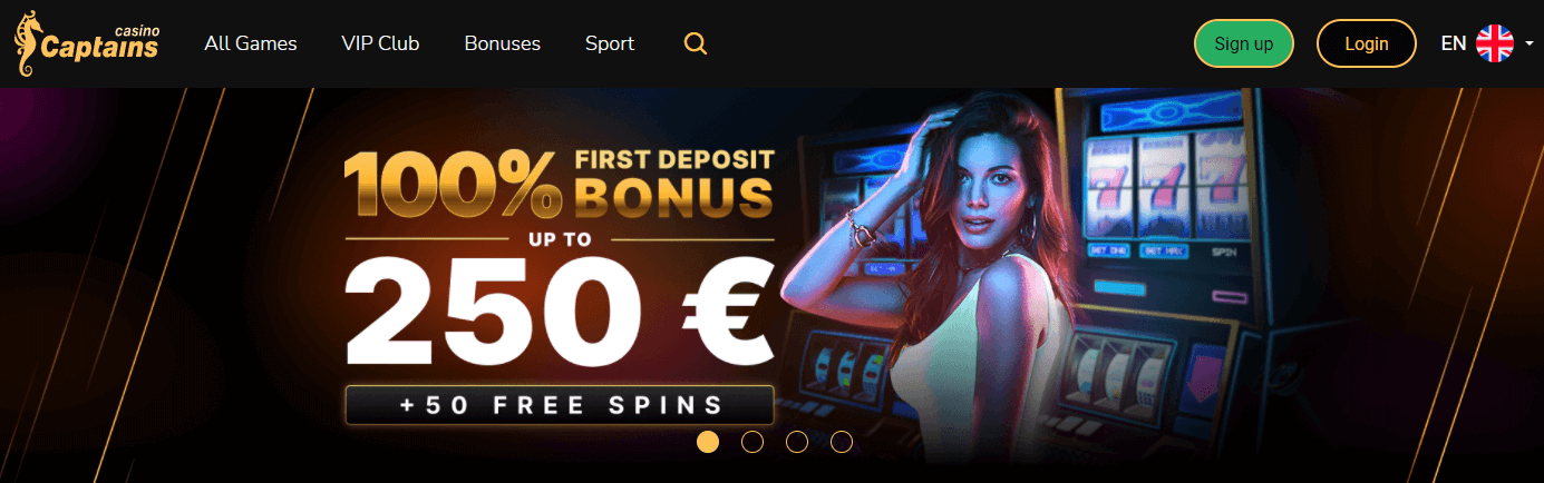 CaptainsBet Casino User Interface