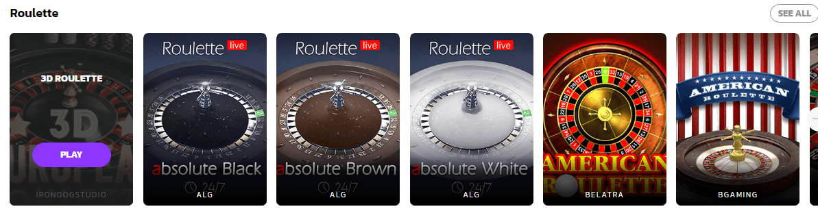 Roulette Games by Wildcoins Casino