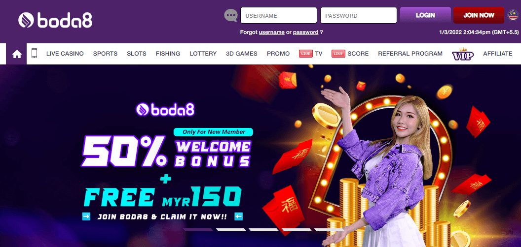 Boda8 Casino User Interface