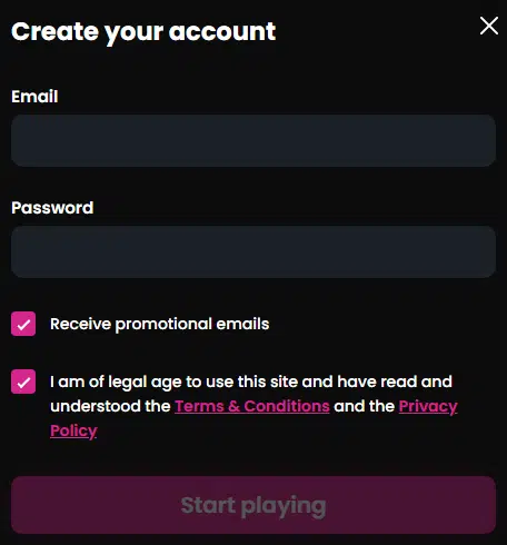 Instant Sign-Up by WOW Casino