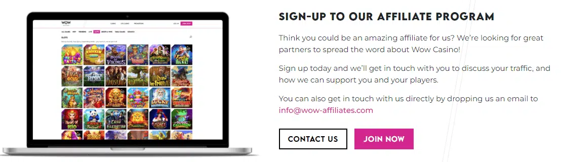 WOW Casino Affiliate Program