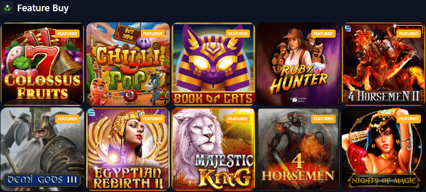Bets.io Casino Feature Buy Games