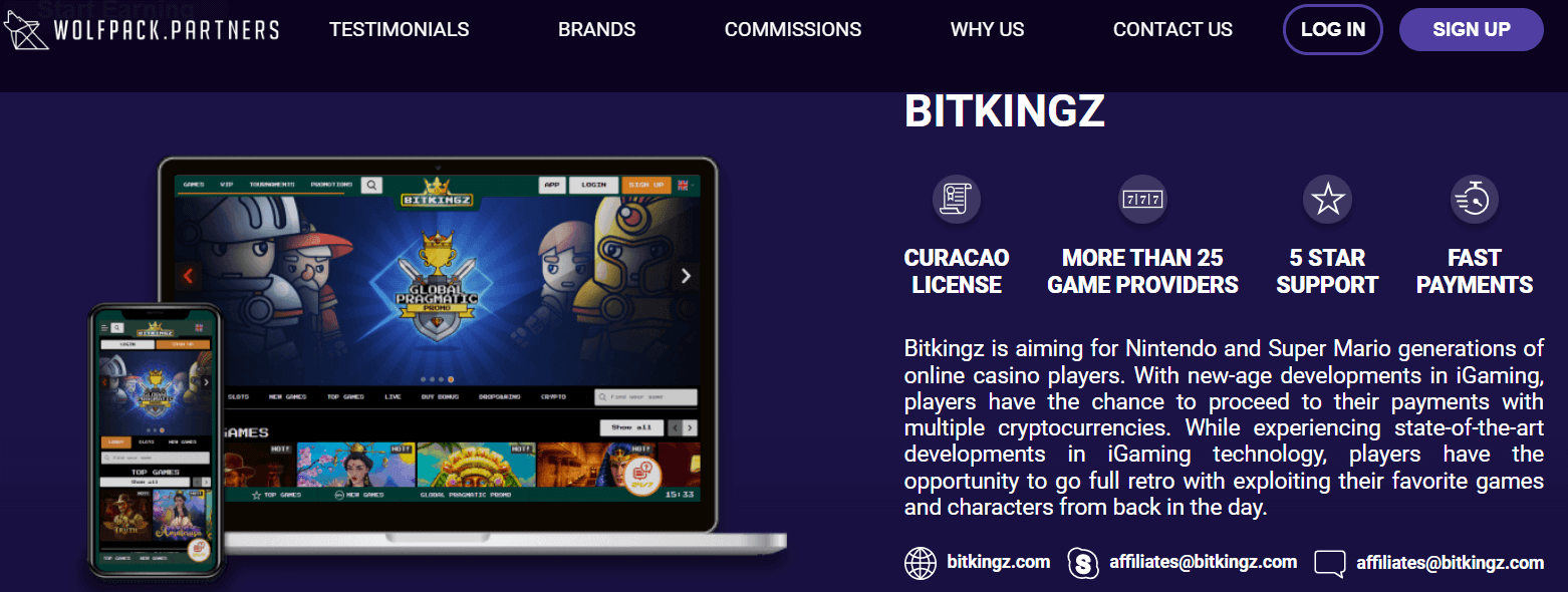 Bitkingz Casino Affiliate Program