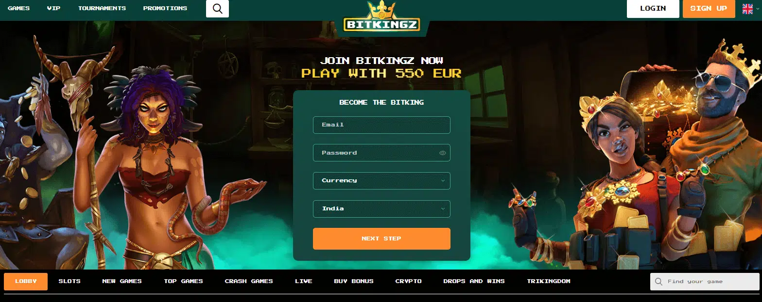 Bitkingz Casino User Interface Bitkingz Casino User Interface