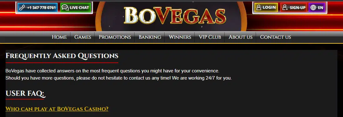 BoVegas Casino Customer Support BoVegas Casino Customer Support