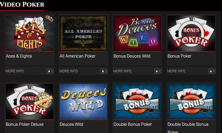 BoVegas Casino Video Poker Games BoVegas Casino Video Poker Games
