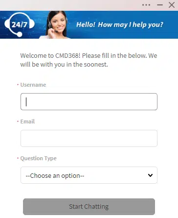 CMD368 Customer Support