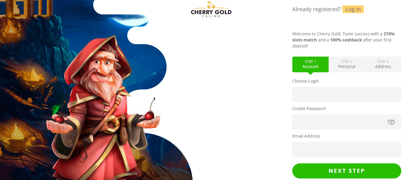 Cherry Gold Sign Up Process
