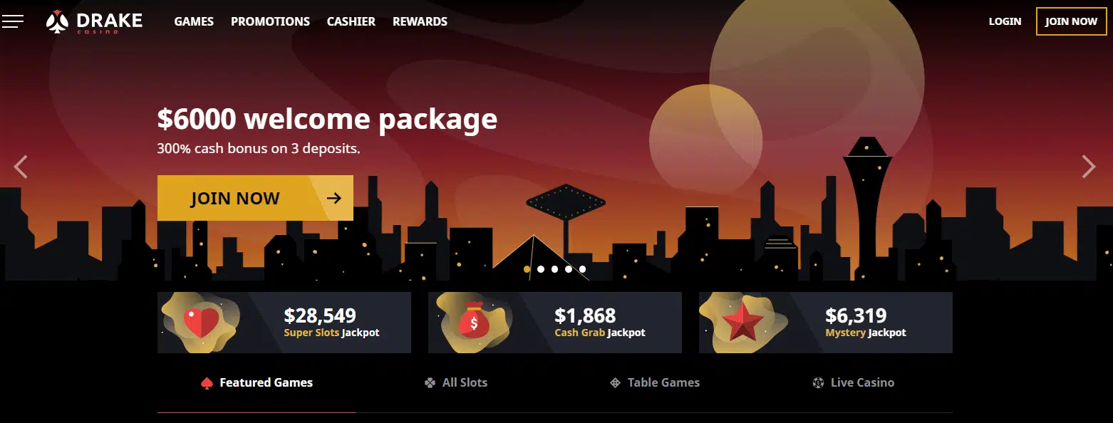 Drake Casino User Interface Drake Casino User Interface