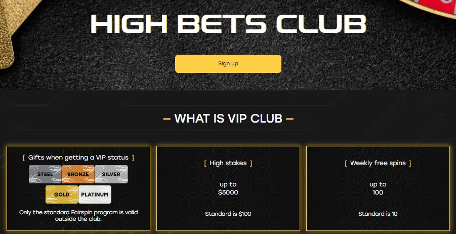 Fairspin Casino VIP Program Fairspin Casino VIP Program