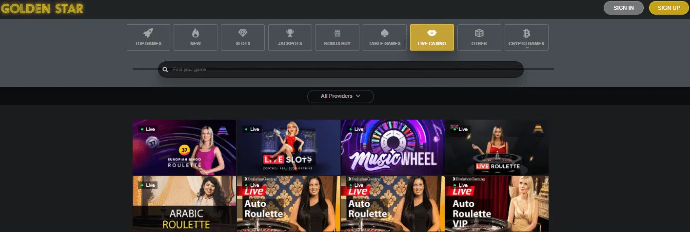 Golden Star Live Casino Games Golden Star Live Casino Games