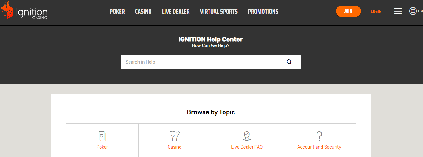 Ignition Casino Customer Support