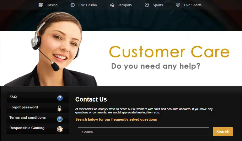Videoslots Customer Support