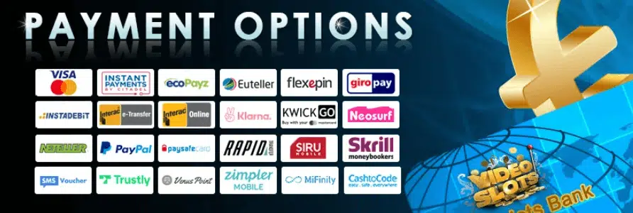 Videoslots Payment Options