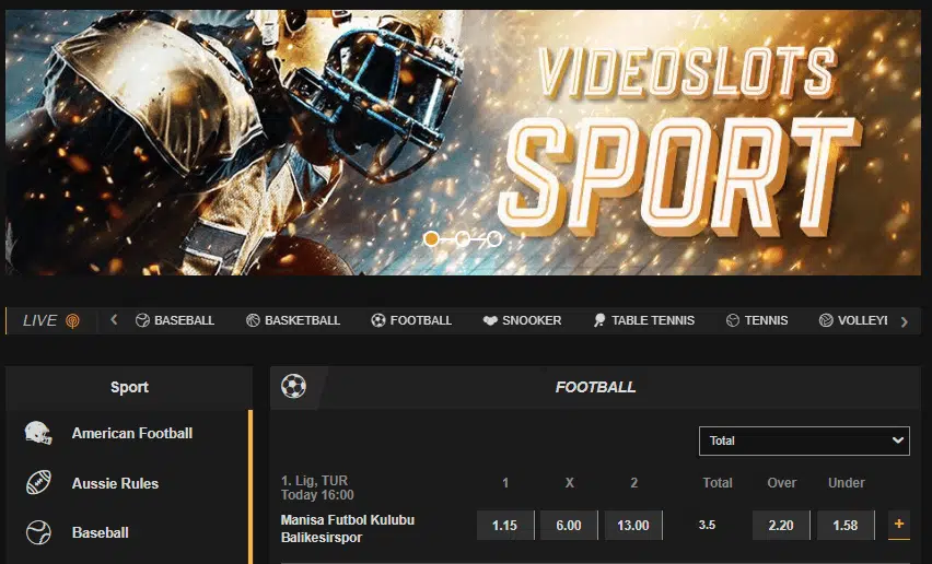 Videoslots Sports Games