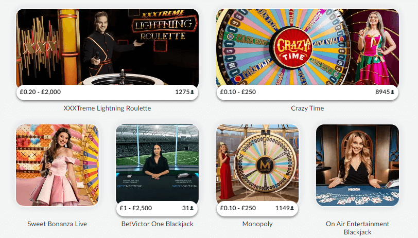 BetVictor Live Casino Games