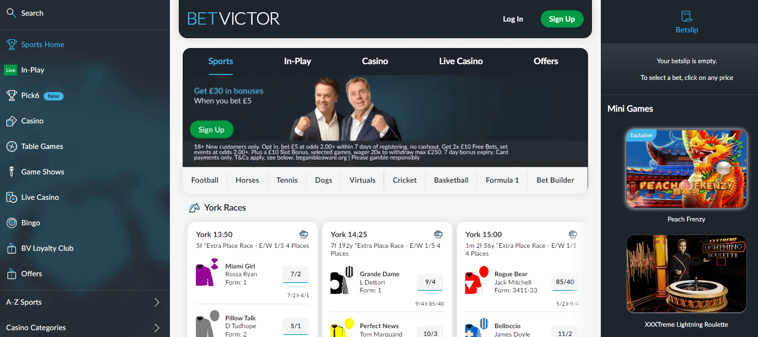 BetVictor User Interface