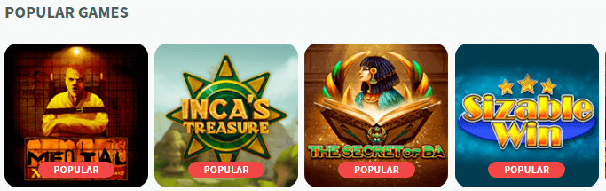 CoinSaga Casino Popular Games