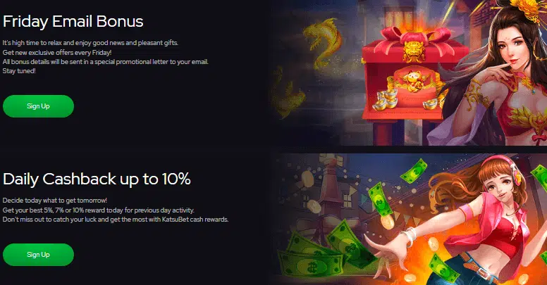 Daily Cashback & Email Bonus by KatsuBet Daily Cashback & Email Bonus by KatsuBet