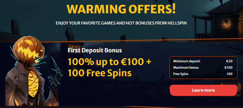 Hell Spin Casino First Deposit Bonus