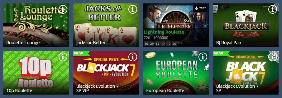 LuckLand Casino Table Games