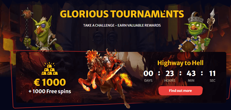 Tournaments at Hell Spin Casino