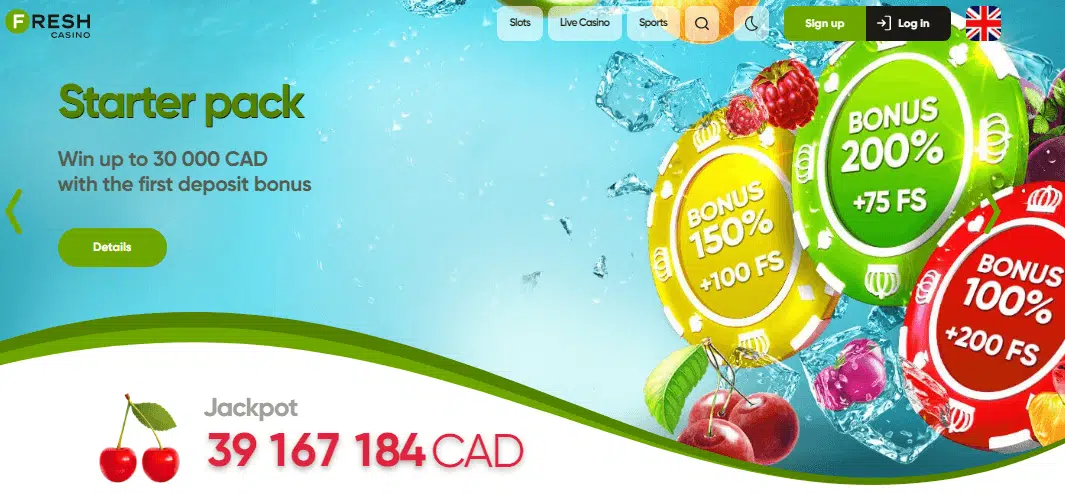 Fresh Casino User Interface Fresh Casino User Interface