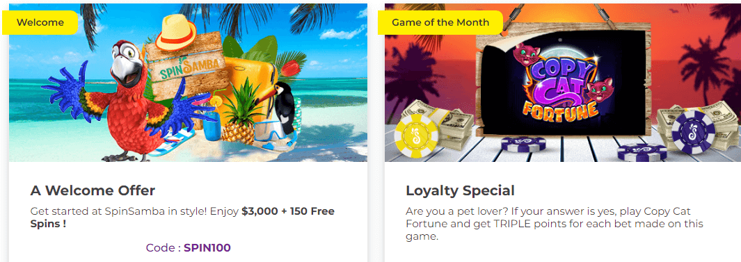 Spin Samba Welcome Offer & Loyalty Special